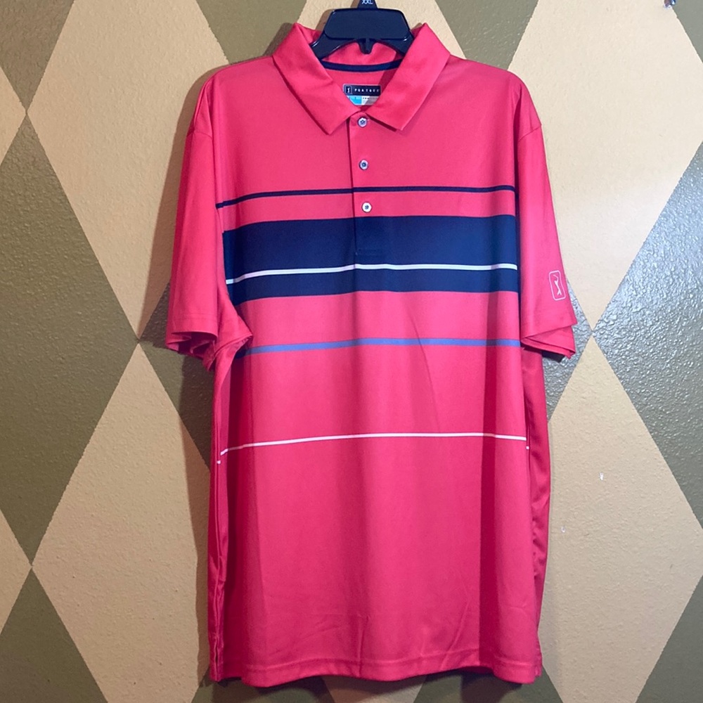 Men’s PGA Tour Pro Series Polo Athletic Fit XXL Salmon color